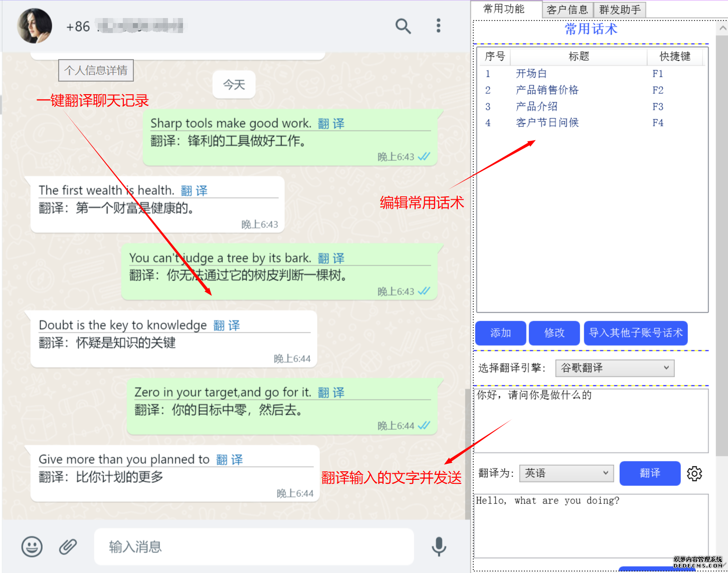 跨境王whatsapp翻译工具