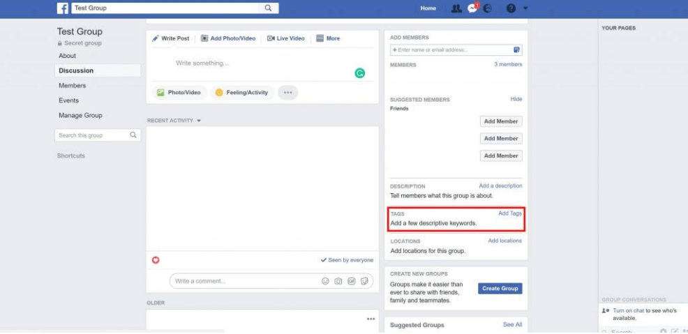 facebook小组群发