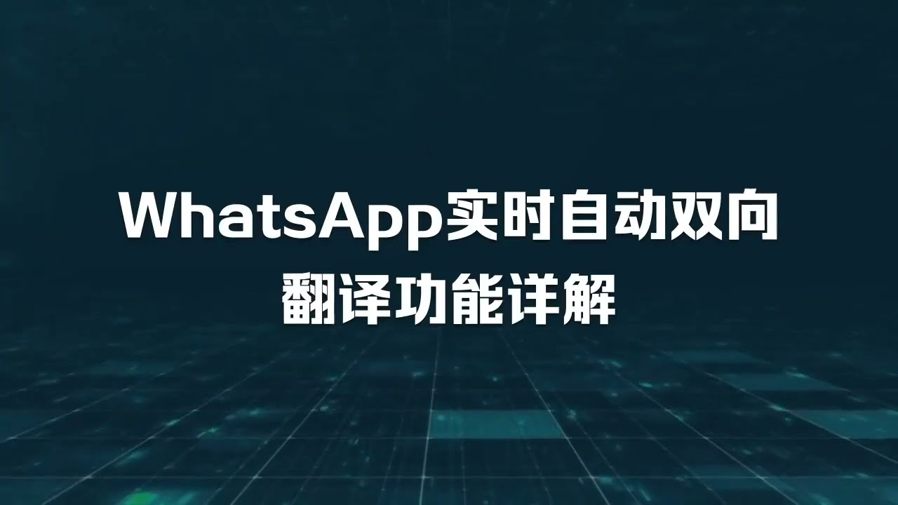 WhatsApp实时翻译工具，可以翻译多国语言