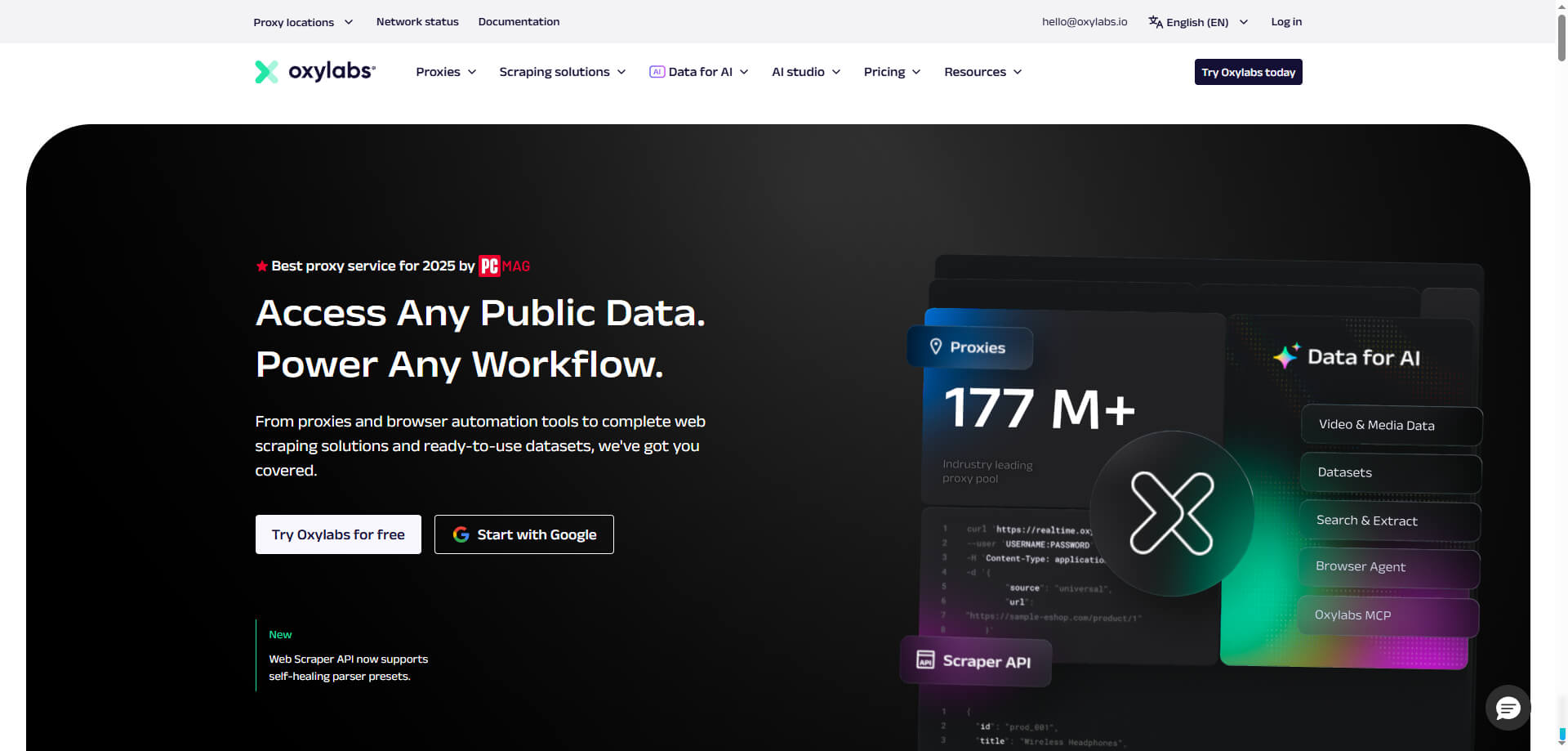 Oxylabs —— 稳定性与商业级支持并存
